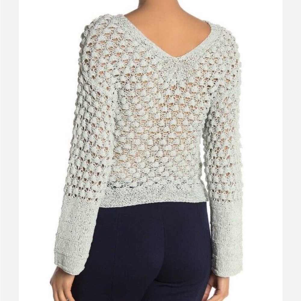 NEW wTag-THEORY Light Blue Stitch Lace Sweater M